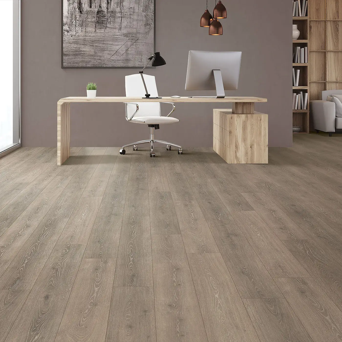 33634_10W_room Mohawk Laminate home office Flooring | Cherry City Interiors and Design