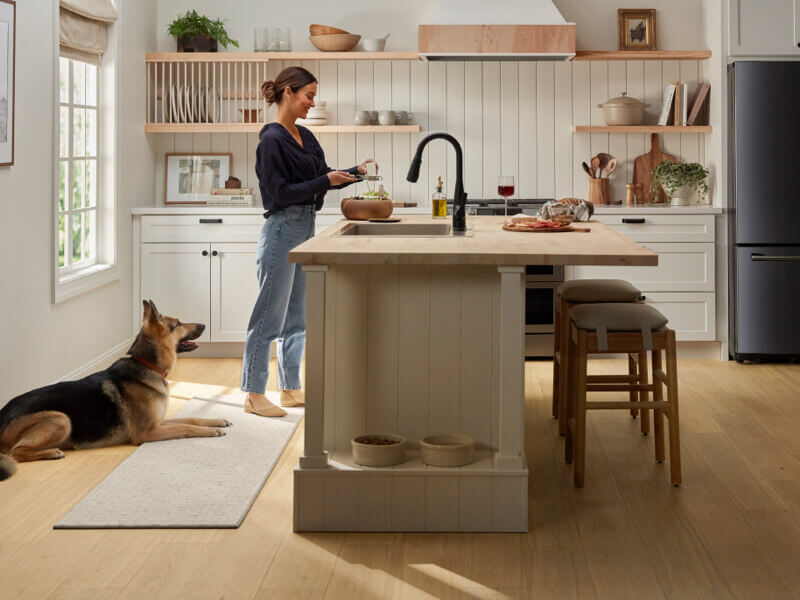 Pet friendly kitchen flooring | Cherry City Interiors and Design