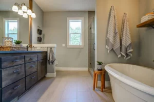 Bathroom flooring | Cherry City Interiors and Design